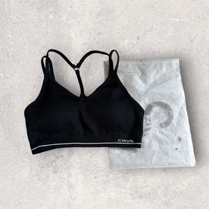 Curves N Combatboots Ribbed Strappy Sports Bra - EUC
